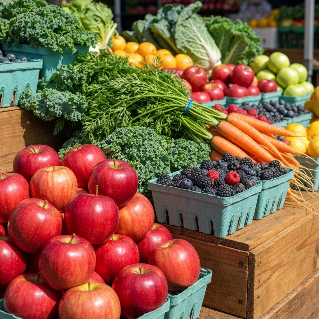Fresh produce at farmers market